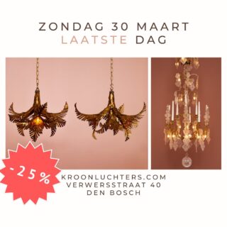 *Zondag 30 maart gaat het licht uit* Onze winkels in Den Bosch zijn vanaf dan gesloten. Volg ons nieuwe avontuur via instagram en de website. Of kom deze week nog langs en geniet van onze verhuiskorting van 25%. #kroonluchters #jaren70 #designlamp #maisonjansen #salelampen # uitverkooplampen #design #kristallenkroonluchters #muranoglass #interior #antique #lampenwinkeldenbosch #klassiekekroonluchters #mazzega #venini #vistosi #lampen #inrichting #interieur #eyecatcher #designlamp #jaren70lamp
