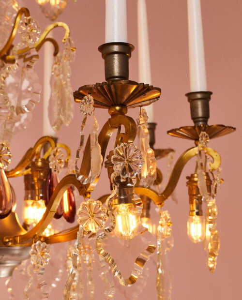 Antique French crystal chandelier FR31