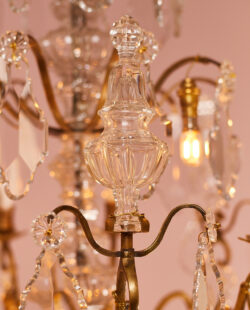 Antieke bronzen kristallen kroonluchter FR03