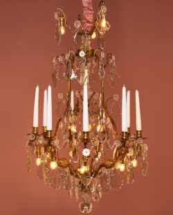 Franse antieke kristallen kroonluchter EX22