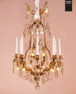 Franse antieke kristallen kroonluchter FR44