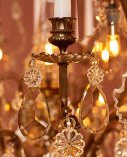 Grote antieke kristallen kroonluchter EX19