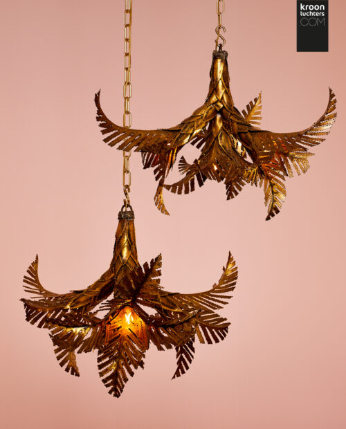 Set Maison Jansen palm lamps DE35