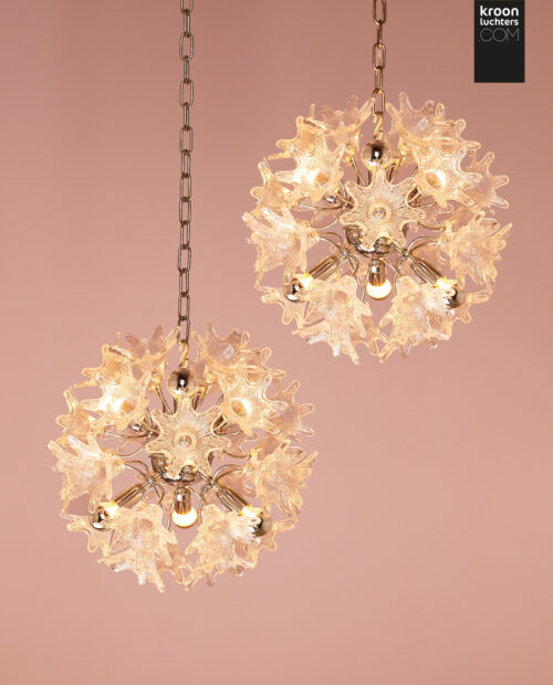 Set Venini Murano Bloemenlampen