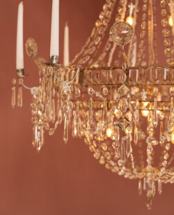 XXL antique crystal pearl bag chandelier EX15