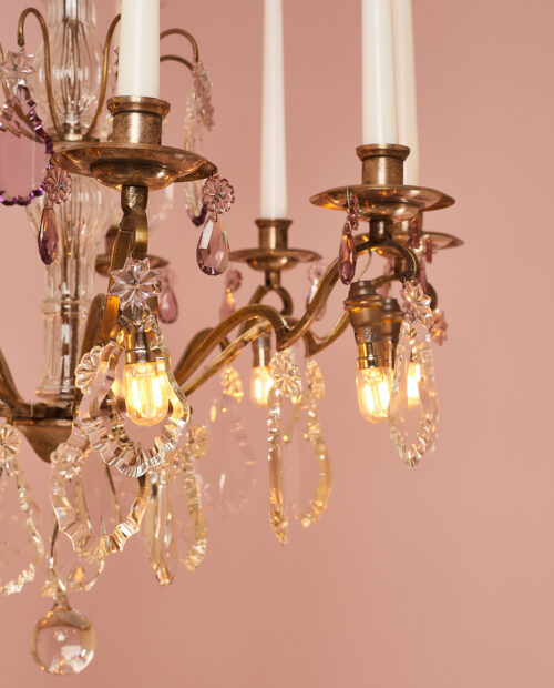 Silver antique crystal chandelier FR22