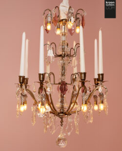 Zilveren antieke kristallen kroonluchter FR35